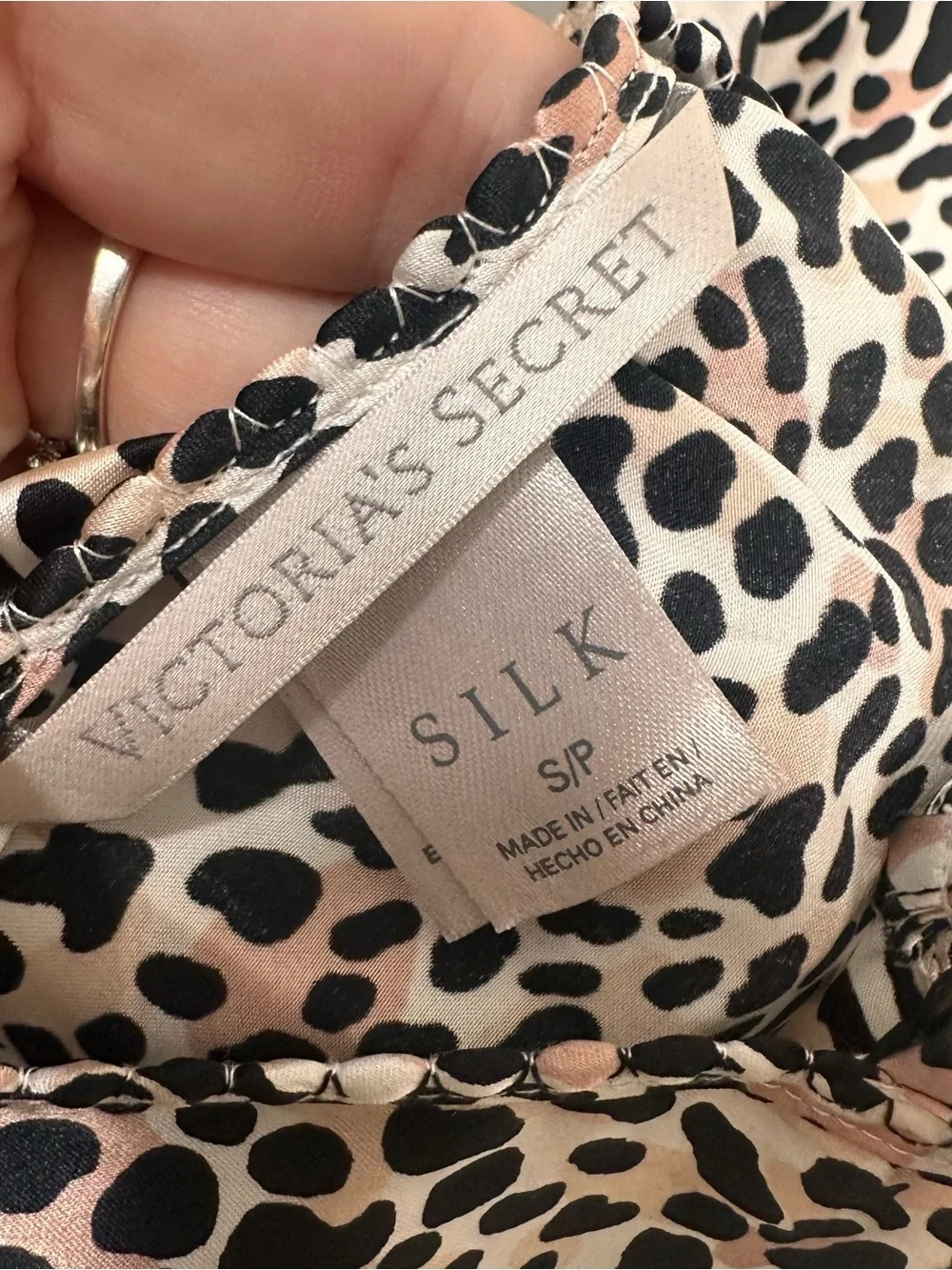 Victoria’s Secret 100% silk Leopard Print Slip Dress with Tie Front